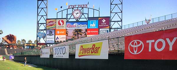 Pacific Color Graphics signs in AT&T Park, San Francisco