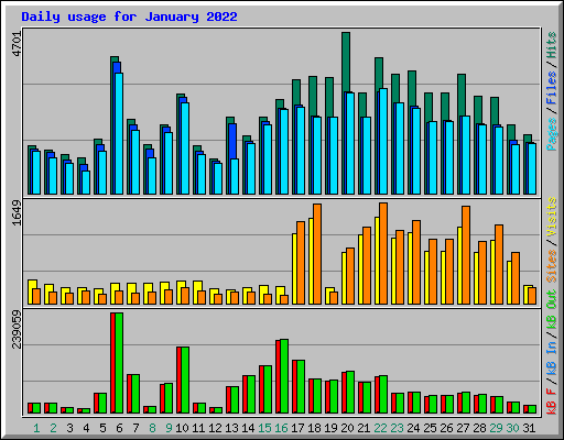Daily usage for January 2022