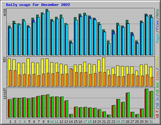 Daily usage for December 2022