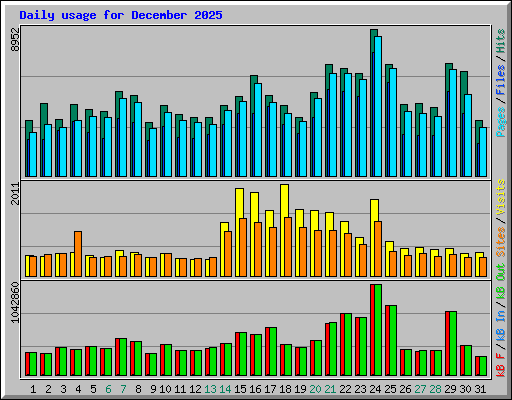 Daily usage for December 2025