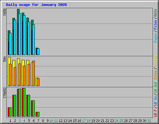 Daily usage for January 2026
