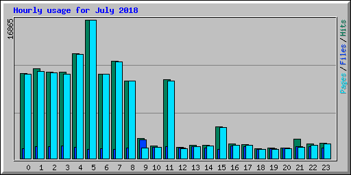 Hourly usage for July 2018