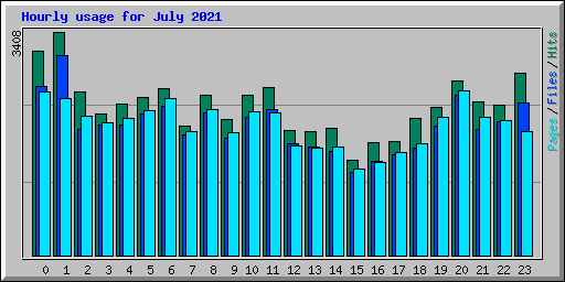 Hourly usage for July 2021