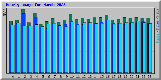 Hourly usage for March 2023