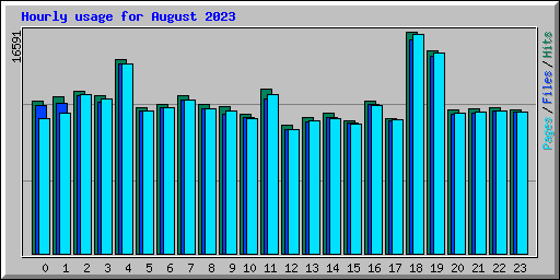 Hourly usage for August 2023