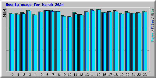 Hourly usage for March 2024