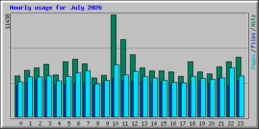 Hourly usage for July 2026
